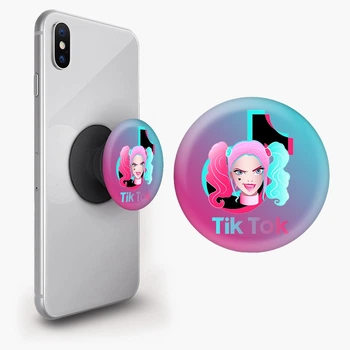 Попсокет (Popsockets) держатель для смартфона Тик Ток (Tik Tok Harley Quinn) (8754-1646-BK) Черный