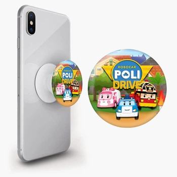 Попсокет (Popsockets) держатель для смартфона Робокар Полы (Robocar Poli) (8754-1617-WT) Белый