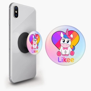 Попсокет (Popsockets) держатель для смартфона Лайки Единорог (Likee Unicorn) (8754-1594-BK) Черный