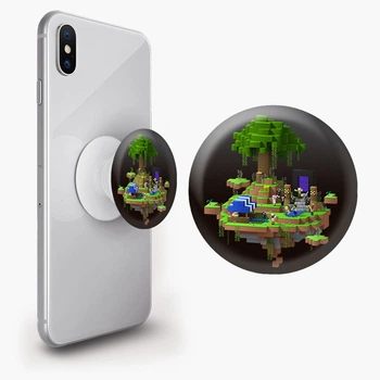 Попсокет (Popsockets) держатель для смартфона Майнкрафт (Minecraft) (8754-1177-WT) Белый