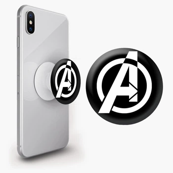 Попсокет (Popsockets) держатель для смартфона Знак Мстителей Марвел (Avengers Marvel Sign) (8754-1447-WT) Белый