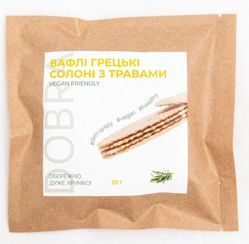 Веганські вафлі Dobra з травами "Грецькі" 25г