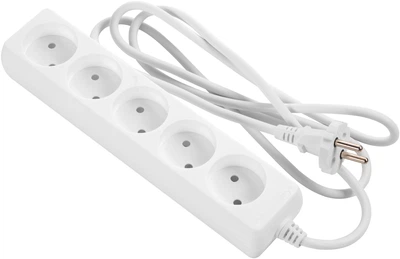 Сетевой удлинитель 2E на 5 розеток 2Gх1.0 мм 1.5 м White (2E-U0510M1.5)