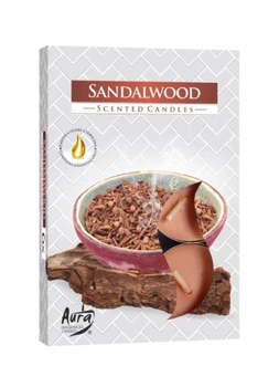 Свічка Bispol чайна ароматична (таблетка) Sandalwood 6 шт в пачці
