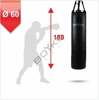 Мішок боксерський Boyko Sport на ланцюгах 60 см діаметрр 180 см висота натуральна шкіра
