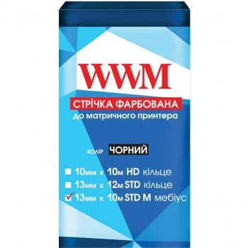 Лента к принтерам 13мм х 10м STD п. Black WWM (R13.10SR)