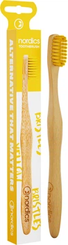 Бамбуковая зубная щетка Nordics Bamboo Moso 2800 Средней жесткости Желтая щетина (3800500324036)