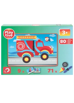 Магнитная головоломка Автомобили 80 деталей комбинированный Playtive