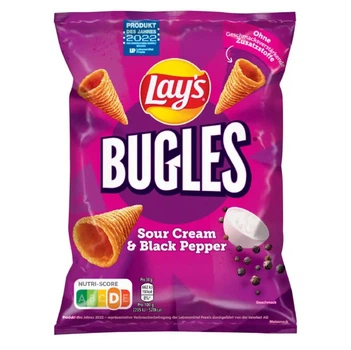 Чипсы Lay's Bugles Sour Cream&Black Pepper со вкусом свежемолотого черного перца и сметаны 95g