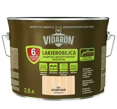 Vidaron - Лакобейц захисно-декоративний для деревини, 2.5 л., L19