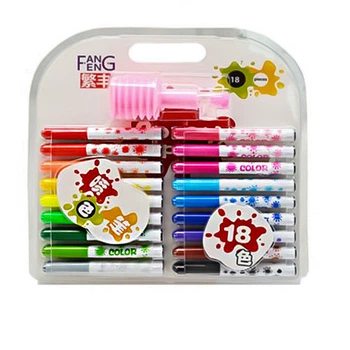 Фломастеры Spray pen Stenson ST02419 с помпой в блистере 18 цветов