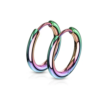 Серьги-кольца Spikes SE3065W-10 из стали разноцветные (Диаметр: 10мм)