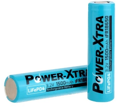 Аккумулятор IFR 18650 Power-Xtra 1500 mah 3.2V, Blue (литий-железо-фосфатный) (YT29743)