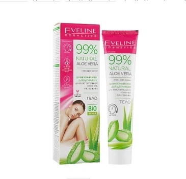 Крем для депиляции Eveline Cosmetics Natural Aloe Vera деликатный для чувствительной кожи 125 мл