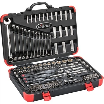 Набор ключей и головок 1/4"-3/8"-1/2 Vigor V3277N
