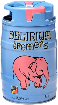Пиво Delirium Tremens светлое фильтрованное пастеризованное 8.5% 5 л (5412186002986)