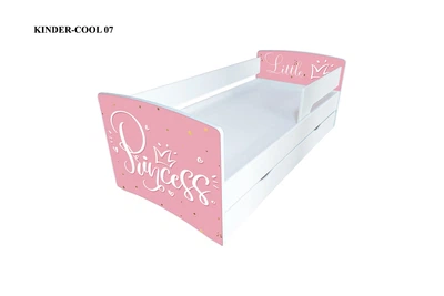 Ліжко дитяче з бортиком, ящиком, без матраца 80х170 Kinder-cool 07 Viorina-Deko ЛДСП/ДСП колір білий з принтом
