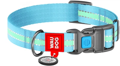 Ошейник для собак нейлоновый WAUDOG Nylon c QR паспортом светящийся/светоотражающий пластиковый фастекс Ш 25 мм Дл 37-58 см (45652Collar)