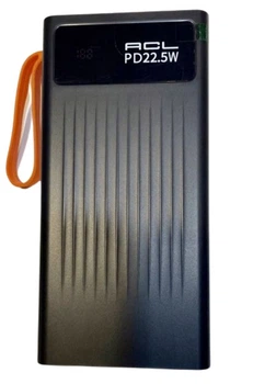 Повербанк ACL 30000 mAh / швидка зарядка 3.0 / PW-62 / PowerBank / 2*USB та вбудовані кабелі Lightning/MicroUSB/Type-C/USB / Black