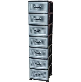 Комод пластиковый Effe 7 ярусов Black