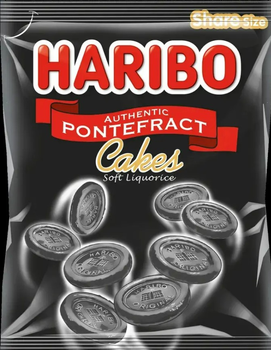 Желейки Haribo лакриця Liquorice Pontefract Cakes 160g