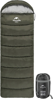 Спальник с капюшоном Naturehike U150 NH20MSD07, 11 °C Правый Зеленый (6927595764398-R)
