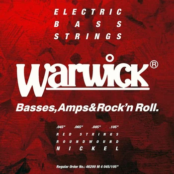 Струны для бас-гитары WARWICK 46200 RED Nickel Plated Medium 4-String (45-105)