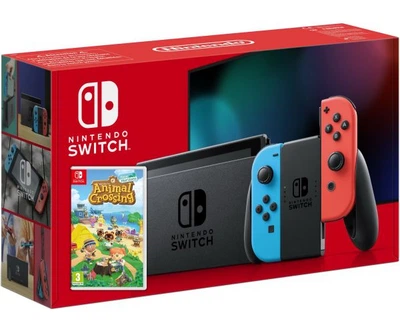 Nintendo Switch Neon Blue-Red (Upgraded version) + Игра Animal Crossing: New Horizons (русская версия)