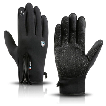 Спортивні тактичні рукавички вітро та вологозахисні з утепленням STORM UAD Чорні XL