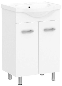 Тумба підлогова RJ Lotus L RJFU007-0155WHSET біла 51 см з умивальником Lotus RZJ200