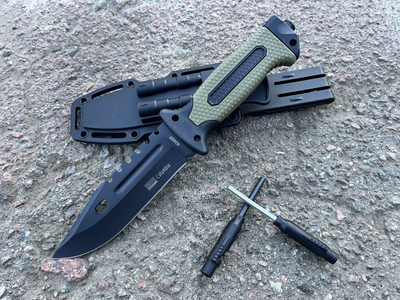 Нож охотничий туристический Columbia 4048В + огниво + точилка