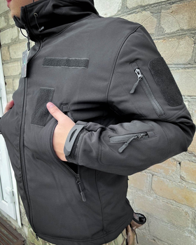 Куртка тактична Альфа Софтшел фліс XL чорна