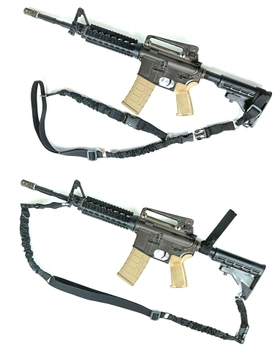 Ремень оружейный Palianytsia Advanced одноточечный-двухточечный универсальный с доп. креплением на приклад черный