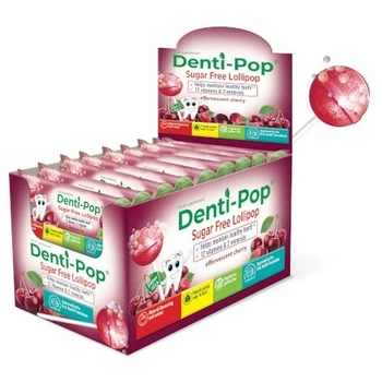 Здоровий льодяник "Denti - Pop" зі смаком вишні (40 шт/уп)