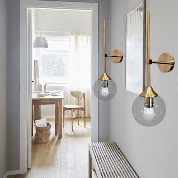 Золотое современное бра на 1 лампу "Bulb" (52-LW9521-1 GD+CL)