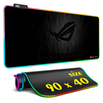 Геймерский коврик для мышки SKY (GMS-WT 9040/137) ROG / RGB подсветка / 90x40 см