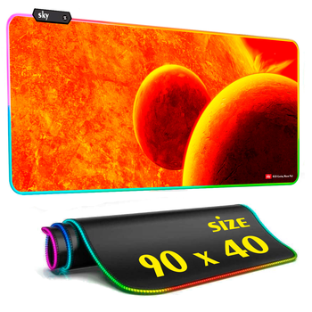 Геймерский коврик для мышки SKY (GMS-WT 9040/194) Planets / RGB подсветка / 90x40 см