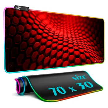 Геймерский коврик для мышки SKY (GMS-WT 7030/152-6) Hexagon / RGB подсветка / 70x30 см