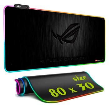 Геймерский коврик для мышки SKY (GMS-WT 8030/137) ROG / RGB подсветка / 80x30 см