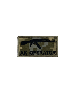 Шеврон на липучці Ak Operator АК-Оператор 8см х 4см піксель (12079)