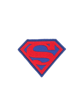 Шеврон на липучці Супермен Superman 8см х 6.3см синій (12020)