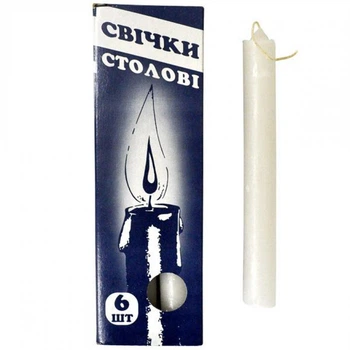 Свечки столовые парафиновые (цена за 1свечку) 17 см арт.81236
