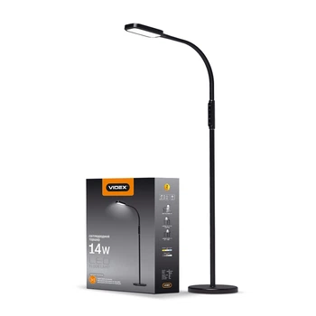 Торшер LED напольный черный 14W 3000-5500K 220V VIDEX VL-TF07B
