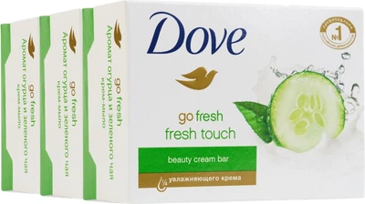 Упаковка крем-мила Dove Дотик свіжості 135 г х 3 шт (7501056371821)