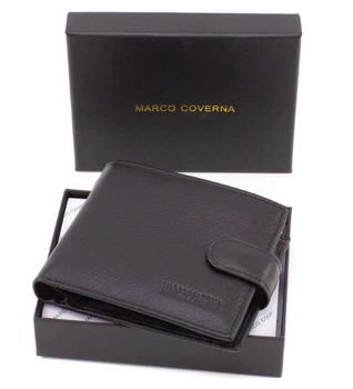 Кошелек из кожи для парней с отделом для документов 11х9,5 Marco Coverna M13-208 (21589) черный
