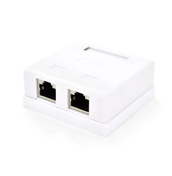 Розетка RJ45 RITAR FTP 8P8C Cat-5 2 порта накладная Белый (01994)