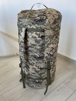 Сумка баул-рюкзак влагозащитный тактический армейский военный 95 л Пиксель