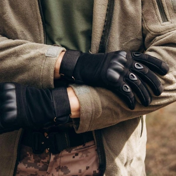 Тактичні рукавички з кастетом чорні Logos 3299b M