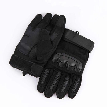 Тактичні сенсорні рукавички з кастетом чорні 2116b M
