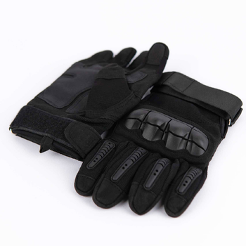Тактические перчатки сенсорные с кастетом черные 2116b L